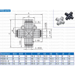 PEG Фиттинг пневматический AirTac (tube-tube type)