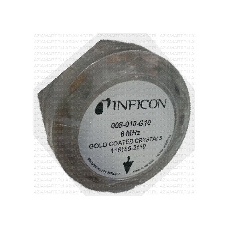 Датчики Inficon кварцевые для контроля толщины при вакуумном напылении 14мм, 6 МГц, Au, 10 шт. в упаковке
