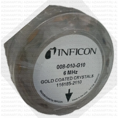 Датчики Inficon кварцевые для контроля толщины при вакуумном напылении 14мм, 6 МГц, Au, 10 шт. в упаковке